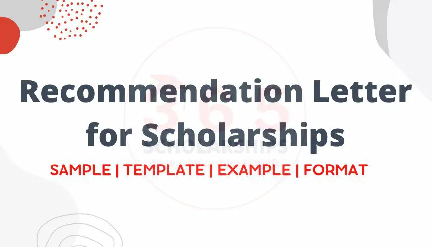 Letter Of Recommendation For Scholarship