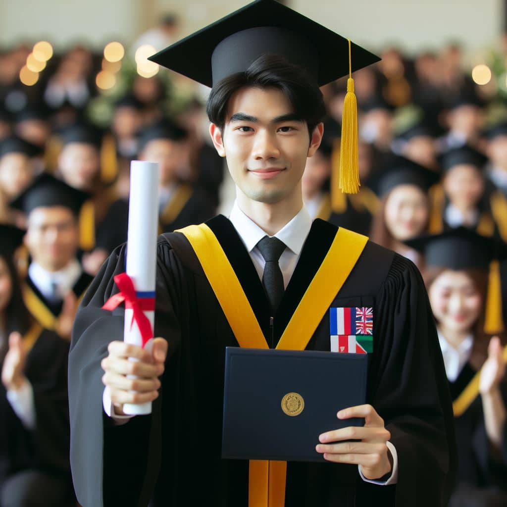 A convocation student wearing a convocation gown and smiling. He is a recipient of a fully funded computer science scholarship.